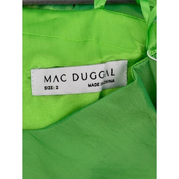 Mac Duggal One Shoulder High Low Taffeta A-Line Ruffled Hem Dress – Size 2 - Picture 6 of 10